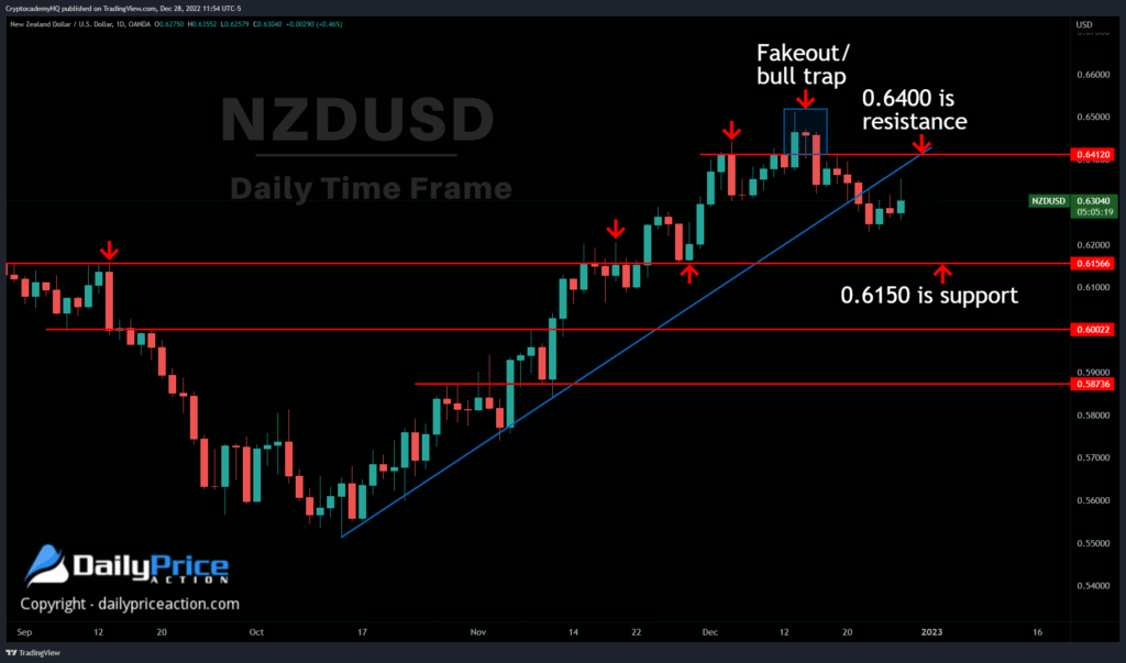 NZDUSD daily 12.28.22